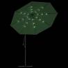 Hanging Parasol with LED Lighting - 300 cm Green | HipoMarket