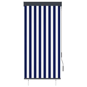 Outdoor Roller Blind 80x250 cm Blue and White - HipoMarket