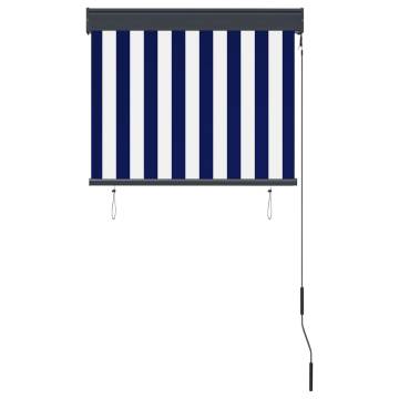 Outdoor Roller Blind 80x250 cm Blue and White - HipoMarket