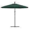 Hanging Parasol with LED Lighting - 300 cm Green | HipoMarket