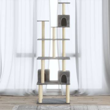 Cat Tree with Sisal Scratching Posts - Light Grey 188 cm