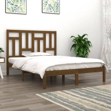 Honey Brown Solid Wood Bed Frame 120x200 cm | HipoMarket UK