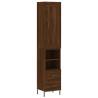 Stylish Highboard Brown Oak | 34.5x34x180 cm - HipoMarket