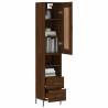 Stylish Highboard Brown Oak | 34.5x34x180 cm - HipoMarket