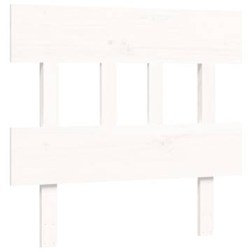 White Bed Frame with Headboard - Solid Wood 100x200 cm | HipoMarket