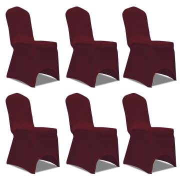 Stretch Burgundy Chair Covers - Pack of 6 | HiPoMarket