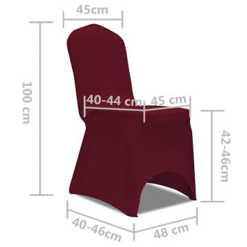 Stretch Burgundy Chair Covers - Pack of 6 | HiPoMarket