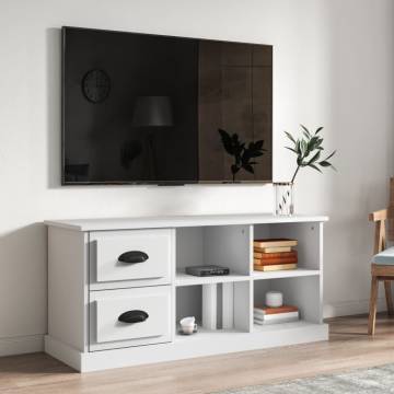 Stylish White TV Cabinet | 102x35.5x47.5 cm | Hipomarket