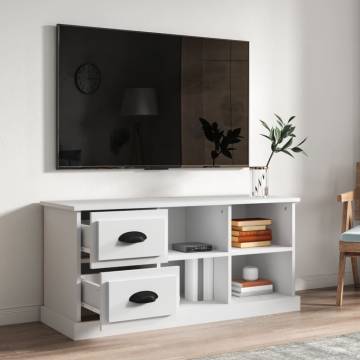 Stylish White TV Cabinet | 102x35.5x47.5 cm | Hipomarket