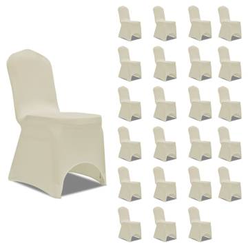 Chair Cover Stretch Cream - 24 pcs for Events & Weddings