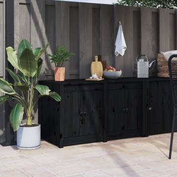 Outdoor Kitchen Cabinet Black - Solid Pine, 106x55x64 cm