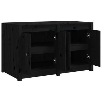 Outdoor Kitchen Cabinet Black - Solid Pine, 106x55x64 cm