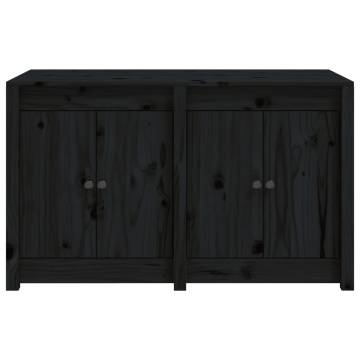 Outdoor Kitchen Cabinet Black - Solid Pine, 106x55x64 cm