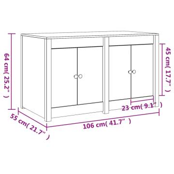 Outdoor Kitchen Cabinet Black - Solid Pine, 106x55x64 cm