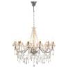 Chandelier with Beads Silver - 12 x E14 Bulbs