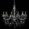 Chandelier with Beads Silver - 12 x E14 Bulbs