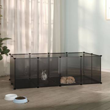 Small Animal Cage Black 144x74x46.5 cm - Sturdy & Spacious