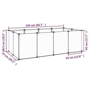 Small Animal Cage Black 144x74x46.5 cm - Sturdy & Spacious