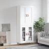 Highboard White 69.5x34x180 cm Engineered Wood Colour white Quantity in Package 1 Model 2 glass doors 