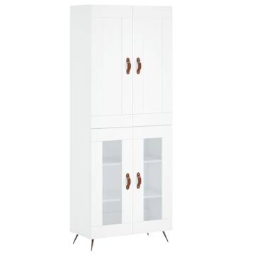 Stylish Highboard White 69.5x34x180 cm - Hipomarket