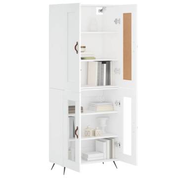 Stylish Highboard White 69.5x34x180 cm - Hipomarket