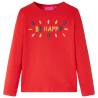 Kids' T-shirt with Long Sleeves Red 92 Colour red Size 92 (1.5-2y) 