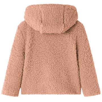 Kids' Hooded Jacket Teddy Faux Fur Light Cognac - Size 140