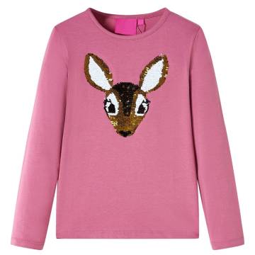 Kids' Long Sleeve T-shirt Raspberry 140 - Durable & Stylish