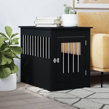 Dog Crate Furniture Black - Stylish & Functional 2-in-1 | HipoMarket