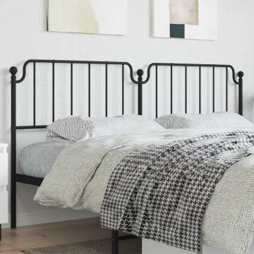 Stylish Black Metal Headboard - 193 cm | HipoMarket