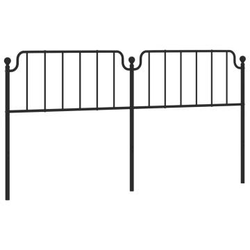 Stylish Black Metal Headboard - 193 cm | HipoMarket