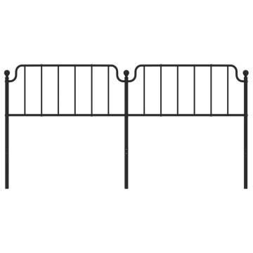 Stylish Black Metal Headboard - 193 cm | HipoMarket