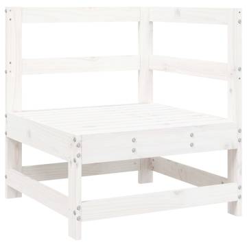 Garden Corner Sofa - White Solid Wood Pine | Hipomarket