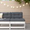 Garden Middle Sofa - White Solid Wood Pine | Hipomarket