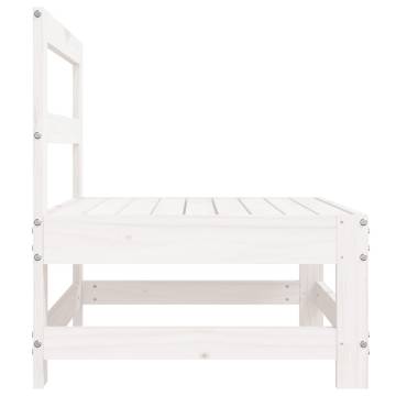 Garden Middle Sofa - White Solid Wood Pine | Hipomarket