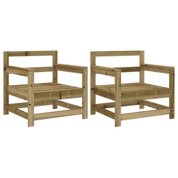 Garden Chairs 2 pcs – Impregnated Pine Wood for Outdoor Comfort