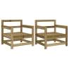 Garden Chairs 2 pcs – Impregnated Pine Wood for Outdoor Comfort