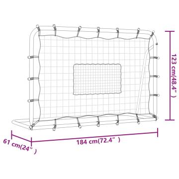 Football Net Rebounder White & Black - 184x61x123 cm