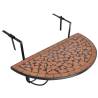 Stylish Hanging Balcony Table - Terracotta Mosaic