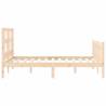 Small Double Bed Frame with Headboard - Solid Pine Wood