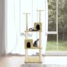 Cat Tree with Sisal Scratching Posts Cream 141 cm Colour cream 