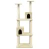 Cat Tree with Sisal Scratching Posts - Cream 141 cm