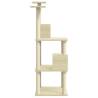 Cat Tree with Sisal Scratching Posts - Cream 141 cm