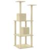 Cat Tree with Sisal Scratching Posts - Cream 141 cm