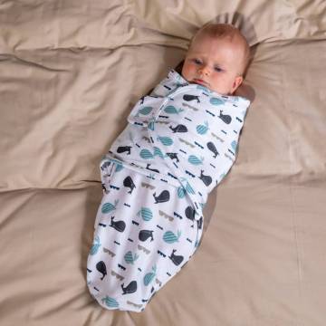 Bo Jungle Wrap Swaddling Blanket - Ocean Whales S | HipoMarket