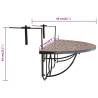 Stylish Hanging Balcony Table - Terracotta Mosaic