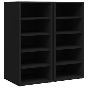 Shoe Cabinets 2 pcs Black - Stylish Storage Solution | HipoMarket