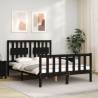 Bed Frame with Headboard Black 140x190 cm Solid Wood Colour black Size 140 x 190 cm 