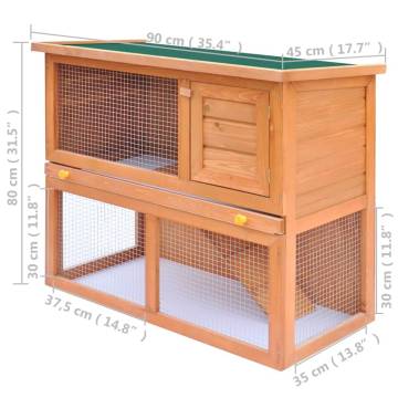 Outdoor Rabbit Hutch - Small Animal House Pet Cage 1 Door