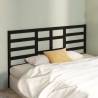 Stylish Black Bed Headboard - Solid Pine Wood 186x4x104 cm